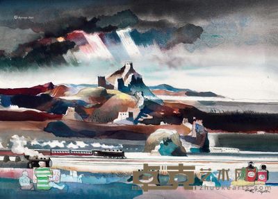曾景文 长城 水彩 纸本 52.5×73cm