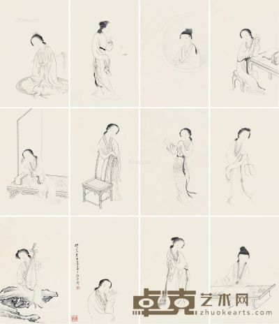 王素 美人图 19.5×12cm×12