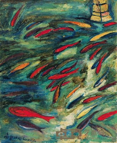 刘海粟 玉泉观鱼 74×60cm