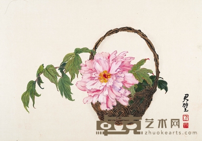 方君璧 花篮芍药 42×61cm