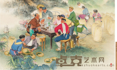 柳文田 王小林品茶 65×105cm