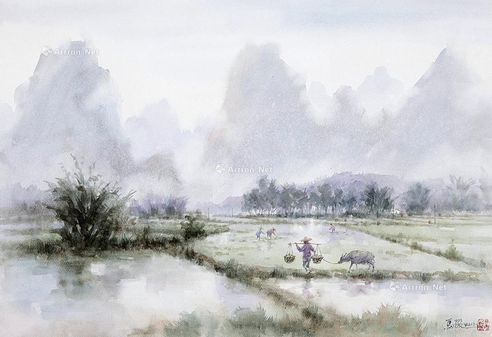 马骏 水彩风景