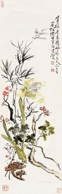 黄宾虹 花卉图