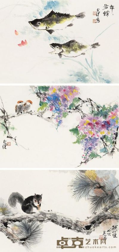 钱行健 小品 32×46cm×3