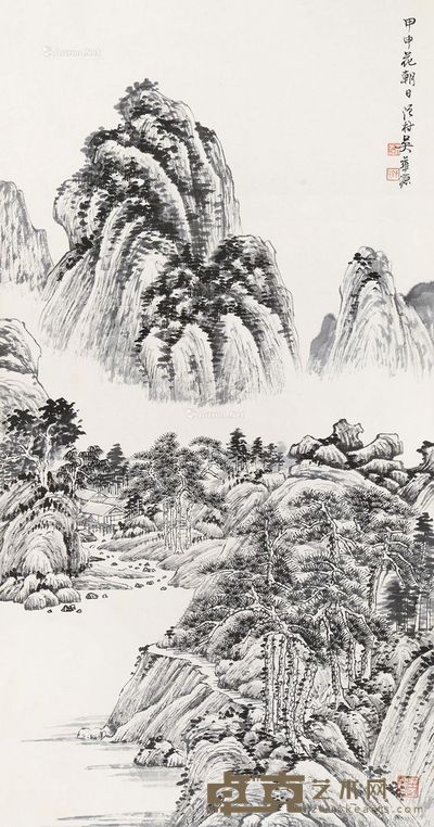 吴子深 水墨山水 60×31cm