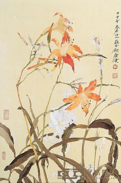 贾广健 花卉图 63×42cm