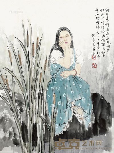 何家英 现代女性 67×49cm