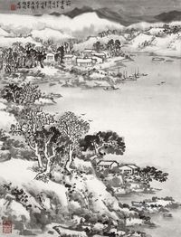 宋文治  山村雪意