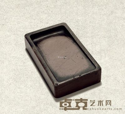 清乾隆 端石 敞池文人砚 竹所铭文题属 纵15cm；宽9cm；高3.3cm