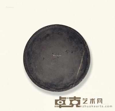 清初期 端溪老坑 九如擗踊砚 直径13.5cm;高2.5cm