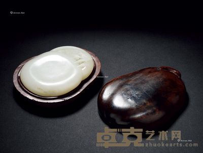 清乾隆 和田白玉 灵芝君子砚 纵9cm；宽7.5cm；高1.4cm