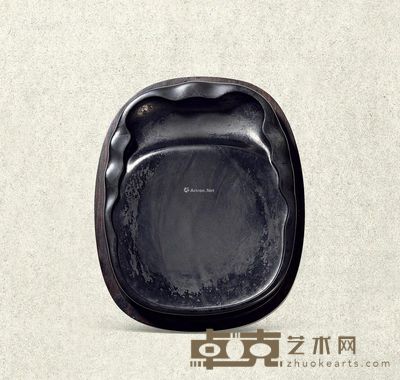 明时期 歙州眉子纹 月精砚 纵21cm;宽17cm;高2.4cm
