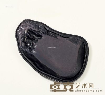 清晚期 端溪老坑 天成山子砚 寿玺铭文题属 纵20cm；宽11.5cm；高2.5cm