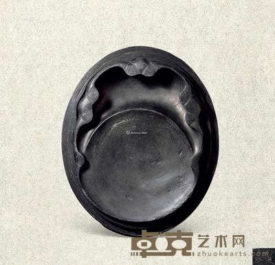 元时期 歙州罗纹 双足蝉样砚 纵30.2cm；宽24cm；高4.5cm