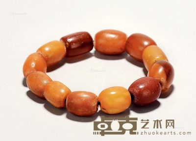 清 12颗老蜜蜡手串 --