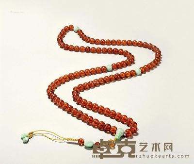 清 琥珀108颗佛珠 --
