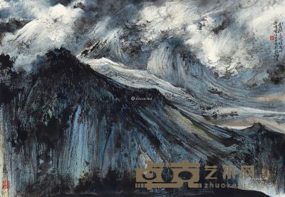 杨耀宁 西藏卡诺特冰山写生 69.5×99.5cm