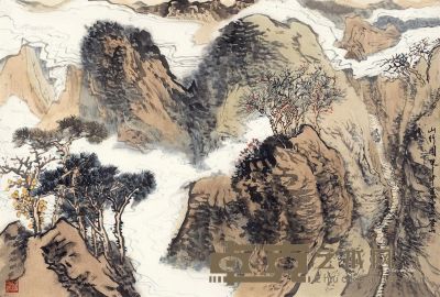 黄戈 山行图 69×47cm