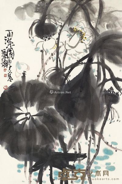 叶烂 雨染图 69×46cm