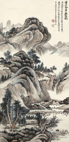 吕万 夏山欲雨图