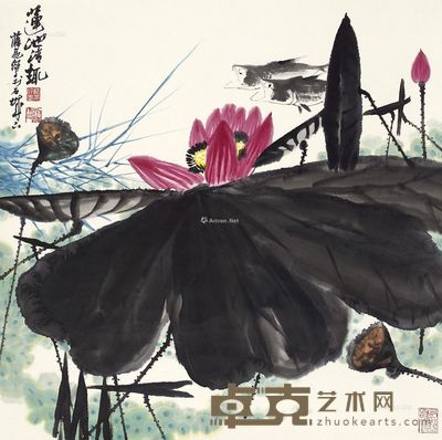 薛亮 莲池清趣 68×68cm