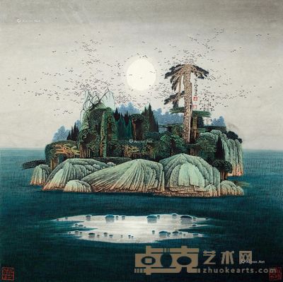 薛亮 工笔山水 68×68cm