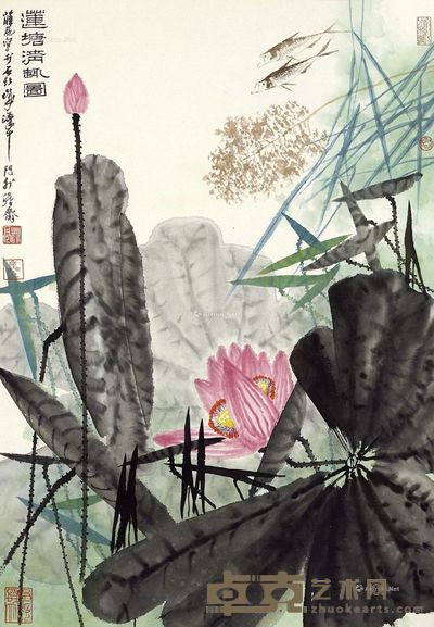 薛亮 莲塘清趣图 68×47cm