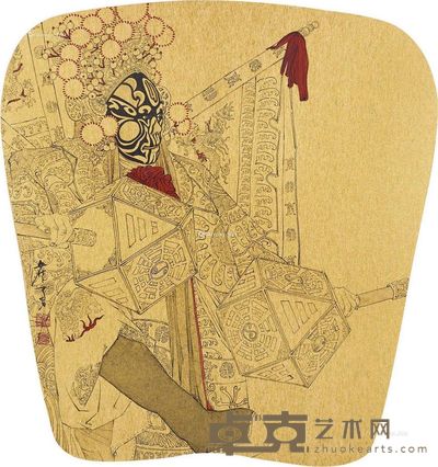 詹勇 京剧人物 31.5×29cm