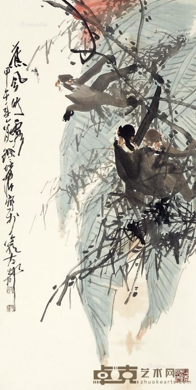 徐培晨 蕉风竹露 138×70cm