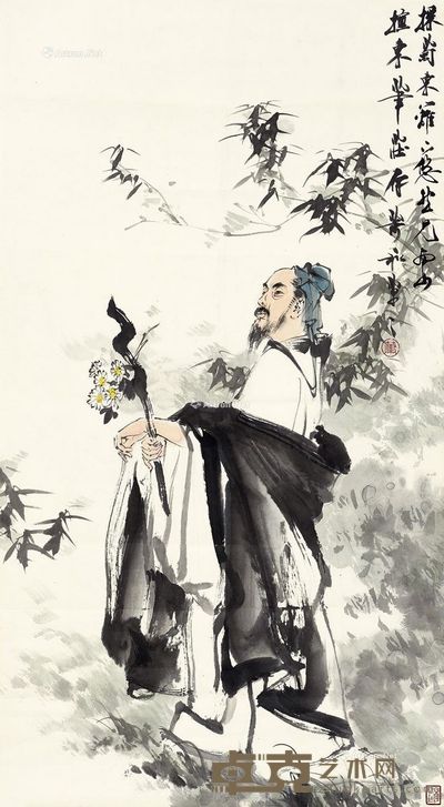 萧和 五柳先生造像 87×47cm