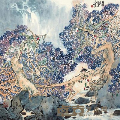 华拓 归牧图 69×68cm