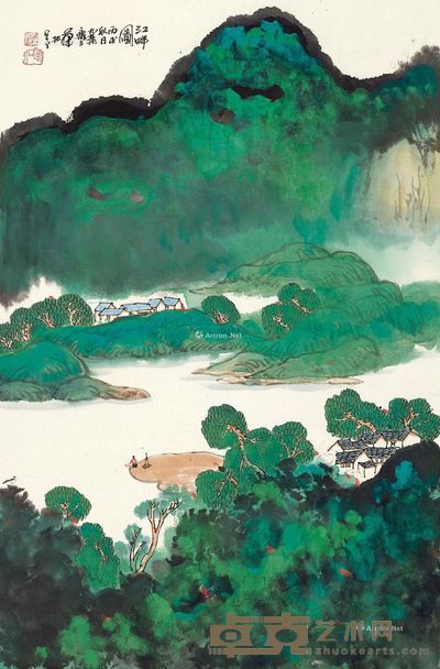 华拓 江畔图 69×46cm
