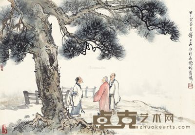 傅二石 松荫高士图 35×50cm