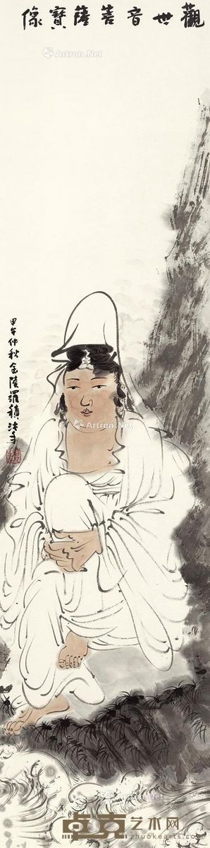 罗积 观世音菩萨宝像 137×34cm