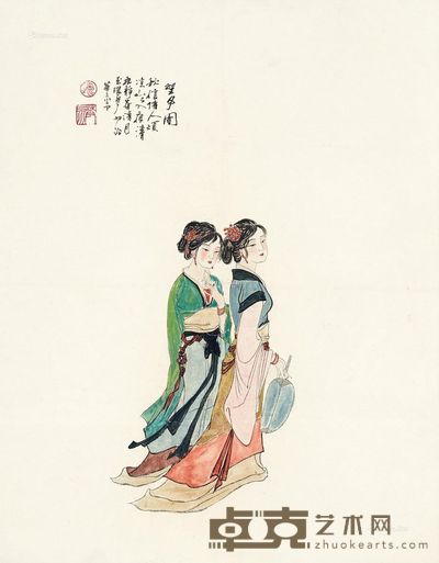 华三川 望月图 41×32cm