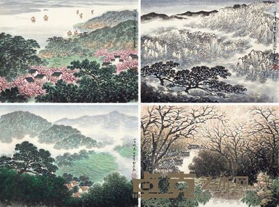 汤知辛 春夏秋冬 (四帧) 34×46cm×4