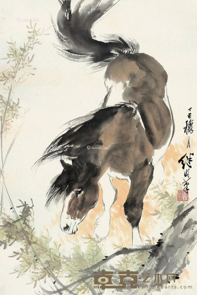 刘继卣 丁巳（1977）年作 马 68×46cm