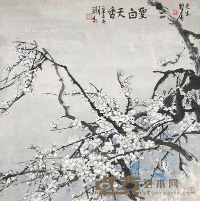 刘仑 圣白天香 68×68cm