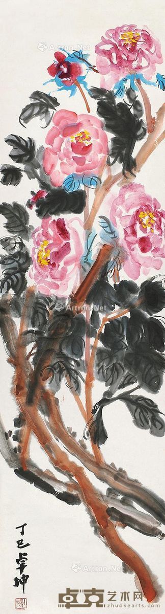 陈卓坤 花卉 150×40cm