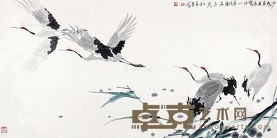 林凤青 白鹤 67×136cm