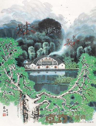 罗昌明 客家山村 109×80cm