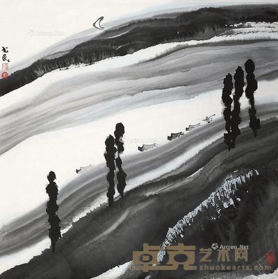 刘书民 暮归 67×67cm