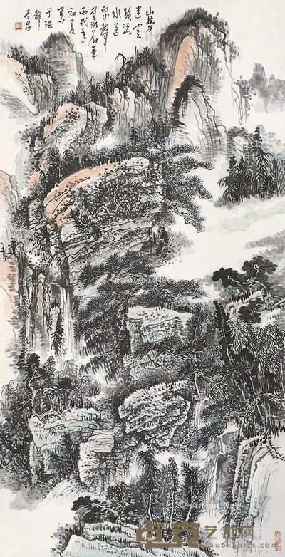 刘蔚华 高山流泉 135×69cm