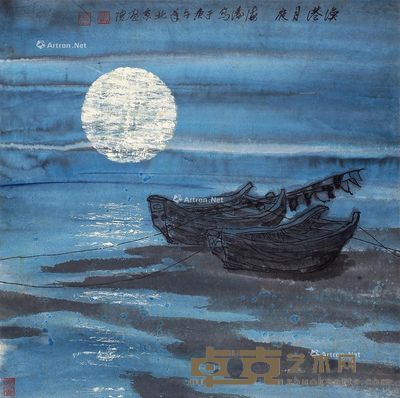 李海涛 渔港月夜 65×65cm