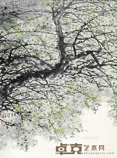 靳及群 春雪 90×67cm