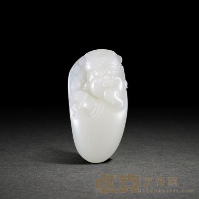 和田玉籽料向禄挂件 4.8*2.5*1.4cm 24.0g