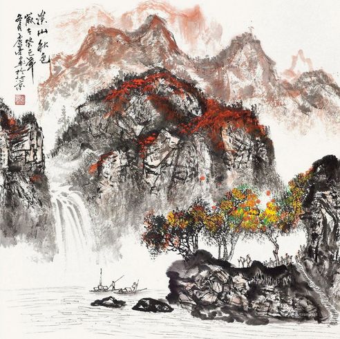 李墨 溪山秋色