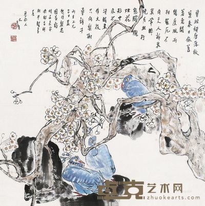 江文湛 梨花图 68×68cm