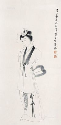 孙云生 白描仕女