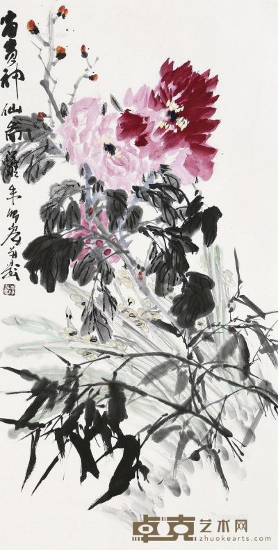 朱传宏 富贵神仙图 136×68cm